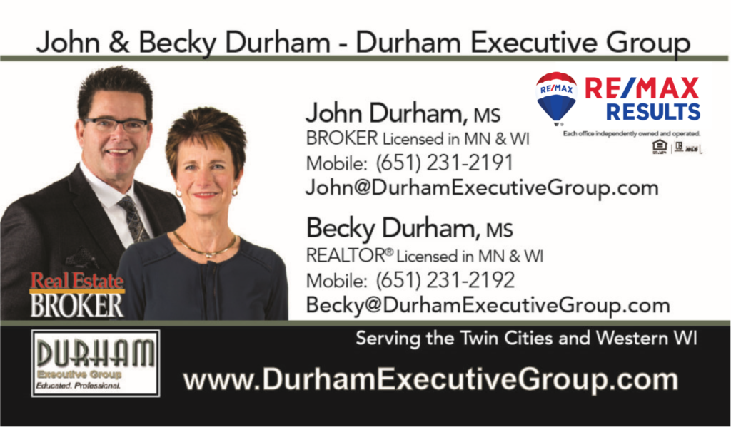 John & Becky Durham's business card