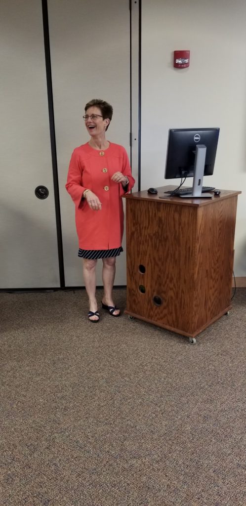 Becky Durham Presenting at Hudson Hospital for Hudson Women's Club Meeting