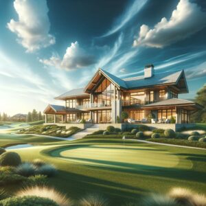 digital photo of a beautiful luxury home on a golf course. www.durhamexecutivegroup.com